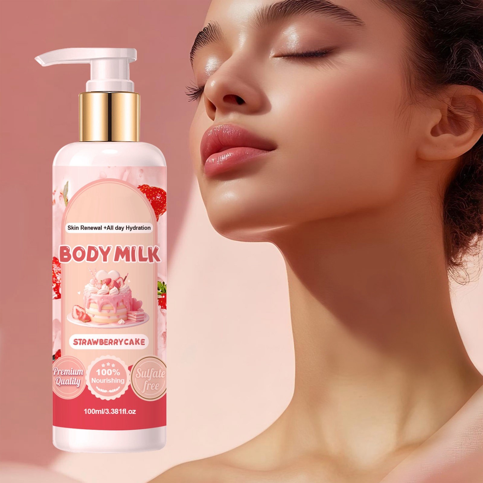 Strawberry Body Lotion for Moisturizing and Hydrating Skin Care