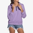 thumbnail image 6 of Ediodpoh Womens Sweatshirts Casual Solid Color Quarter Zip Stand Collar Long Sleeve Pullover Top for Modern Purple M, 6 of 9