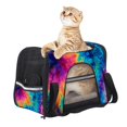 thumbnail image 6 of Tie Dye Sherpa Fabric Dog Carrier Bag with 900D Oxford Cloth Base and Nylon Webbing - 17x10x11.8 in, 43x26x30 cm, 6 of 7