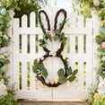 thumbnail image 4 of Bunny Ear Wreath, Easter Rabbit Ear Door Hanging, Floral Rattan Ornament for Home, Spring Holiday Wall Decoration, Cute Bunny Ear Flower Wreath, 4 of 6