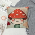 thumbnail image 2 of Qinduosi Cute Cartoon Mushroom Pillow Zipper Square Pillowcase Novel Decorative Pillowcase Sitting Room Cushion Sofa Cushion White, 2 of 5