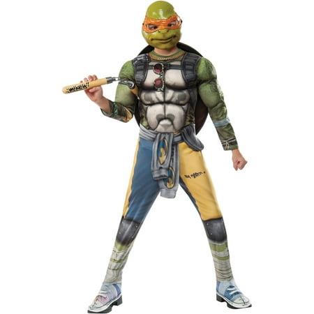 Rubie's Teenage Mutant Ninja Turtles 2 Michelangelo Deluxe Boy's Halloween Fancy-Dress Costume for Child, L