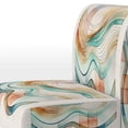 thumbnail image 4 of Designart "Waves of Multicolor Abstraction I" Green Modern Upholstered Accent Chair - Modern Arm Chair For Living Room, 4 of 5
