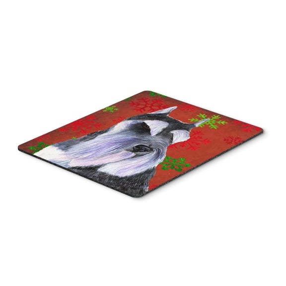 Carolines Treasures SS4684MP "Schnauzer Red and Green Snowflakes Holiday Christmas Mouse Pad Hot Pad or Trivet" Large