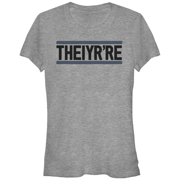 Junior's Lost Gods Theiyr're Grammar Mistake  Graphic Tee Athletic Heather 2X Large