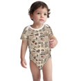 thumbnail image 3 of Daiia Abstract Coffee Printed Unisex-Baby Short Sleeve Onesies Bodysuits Baby Climbing Clothes Soft and Comfortable Romper with Expandable Shoulder Design-12 Months, 3 of 8