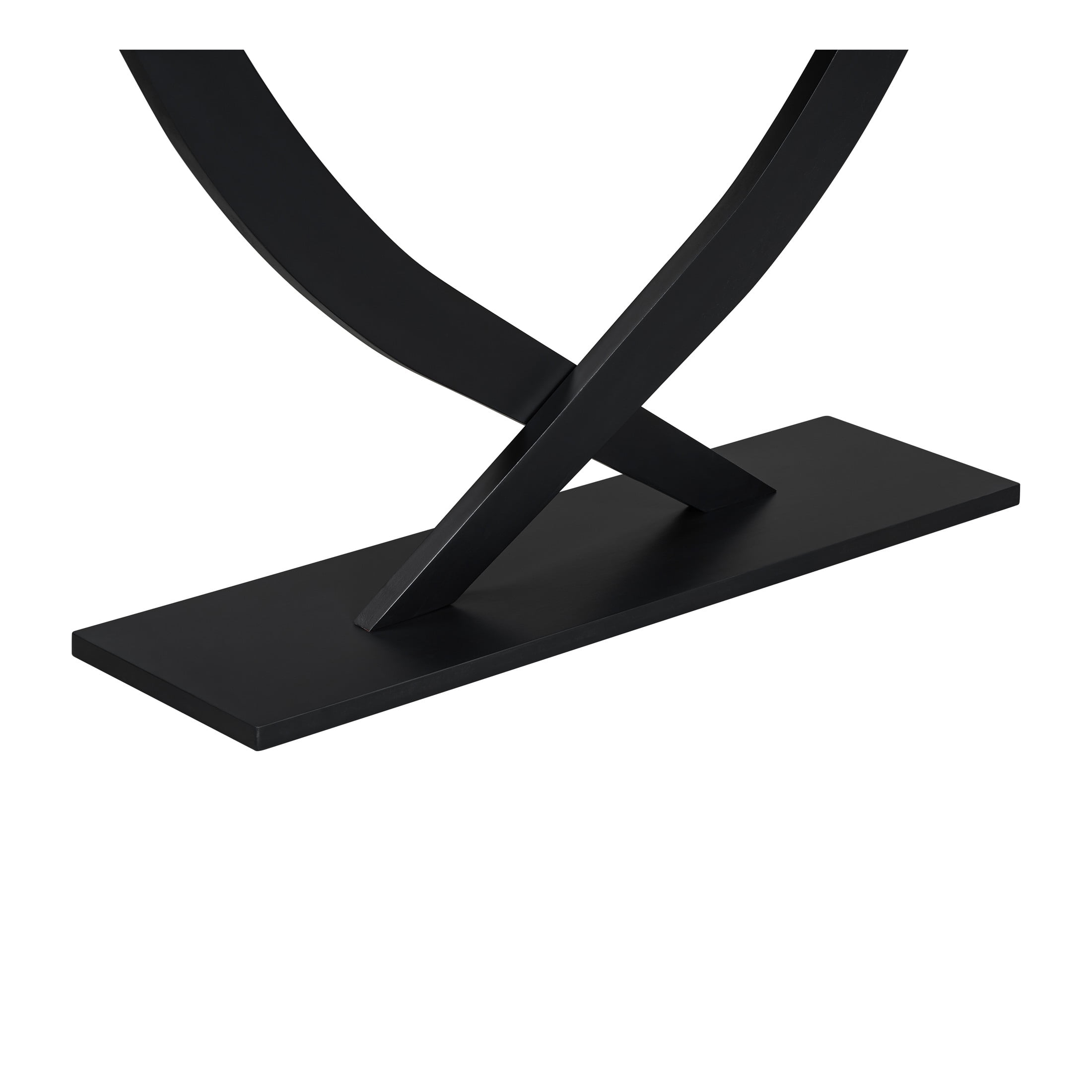 Minimalist 57-Inch Black Side Table with Cross-Leg Design