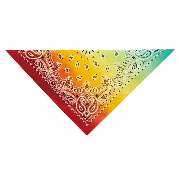 Ombre Paisley Bandanas Classic Look Cotton 22" Choose From 6 Color Fade Patterns (Green/Orange (43))