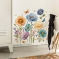 thumbnail image 5 of YiJuHui 2pcs Vintage Floral Wall Decals, Removable Peel and Stick Wall Stickers for Home Decor, Large Flower Mural for Bedroom Living Room Wall Art, 5 of 7