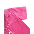 thumbnail image 4 of Cjfdfy Toddler Baby Girl Boy Silk Stain Pajamas Set Kids Girls Boys PJS Set Sleepwear Summer Fall Clothes Solid Short Sleeve Button Down Shirt with Shorts Set Loungewear Homewear 1-7Y, 4 of 8