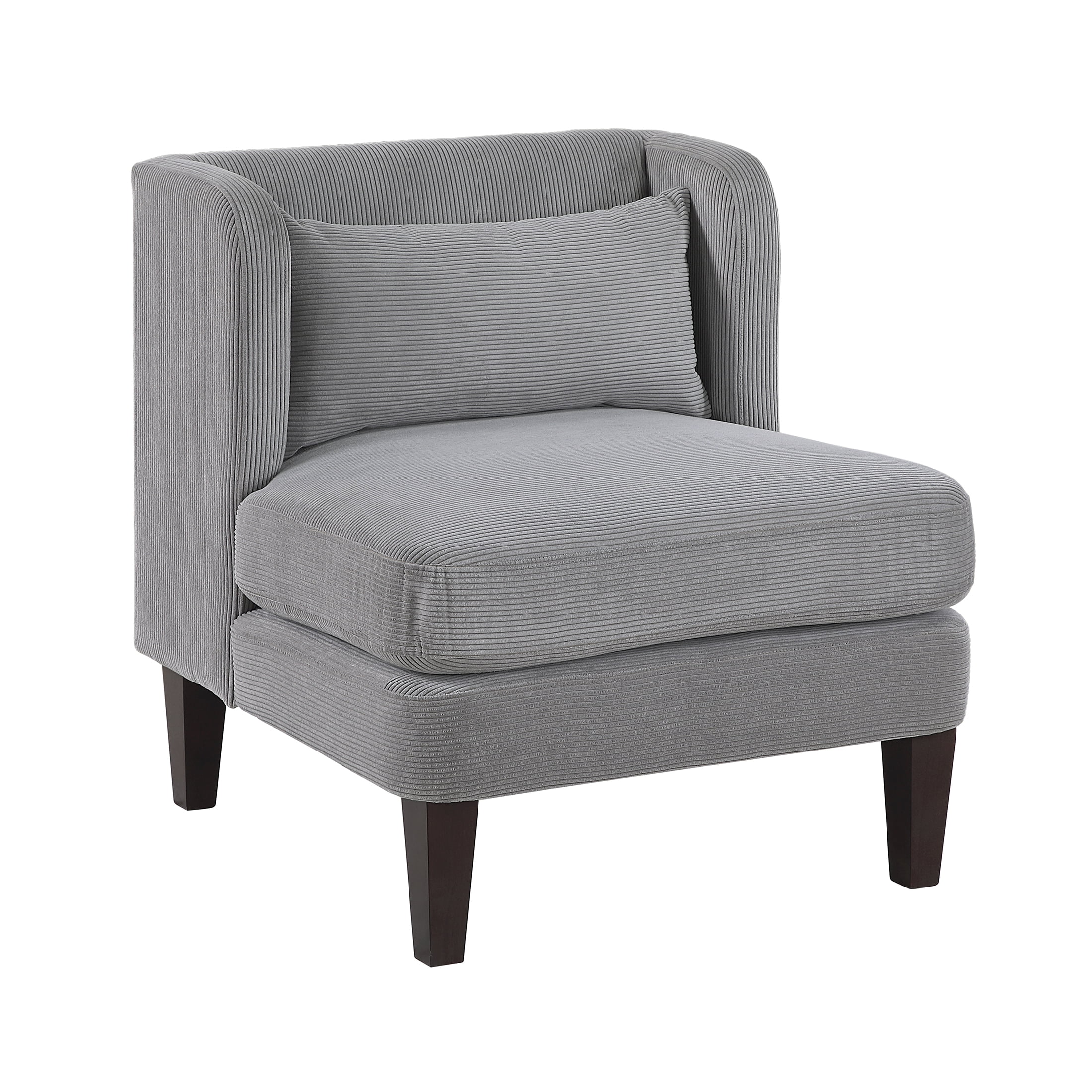 OakvillePark Terncliffe Corduroy Accent Chair with Pillow, Dark Gray