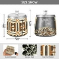 thumbnail image 2 of Yayeee Ashtray with Lid for Cigarette Smokeless Stainless Steel Home Ash Holder, Beige Geometric, 2 of 7