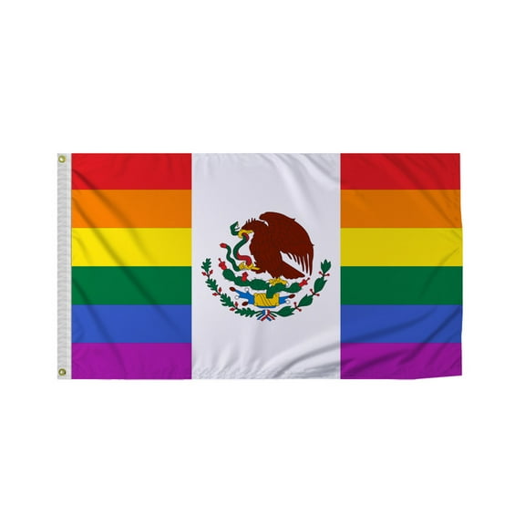 Promopatriot Mexico Pride Flag 3x5 Ft Printed 200D Nylon Brass Grommets Stitched Edges Fade Proof Sharp Colors - Pride Lgbtq Flag 3x5 Fts