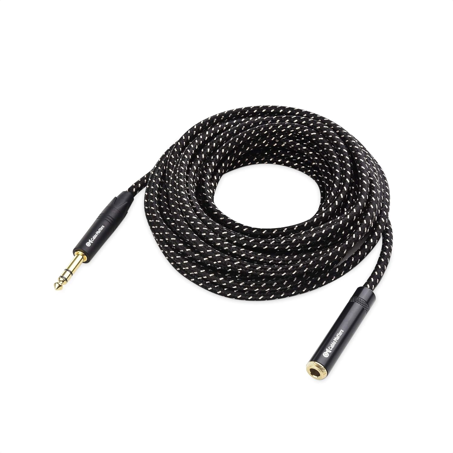 JJEAN-Braided Long 1/4 Inch Extension Cable 25 ft (1/4 TRS to 1/4 Inch Male to Female Cable)