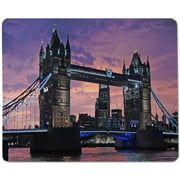Yeuss Bridges Scenery Rectangular Non-Slip Mousepad Tower of London Bridge Over River Thames at Sunset in London,