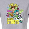 thumbnail image 3 of Toy Story 4 - I Do My Own Stunts Woody And Buzz - Juniors Cropped Cotton Blend T-Shirt, 3 of 5