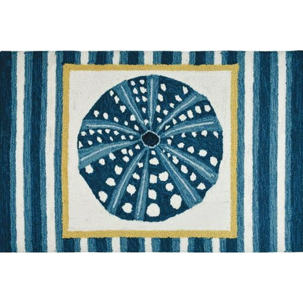 White Striped Sea Urchin Inspired, Navy Blue And White Striped Area Rug