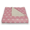 thumbnail image 2 of Creative Products Pink and White Bow Pattern 50x60 Coral Fleece Blanket, 2 of 3