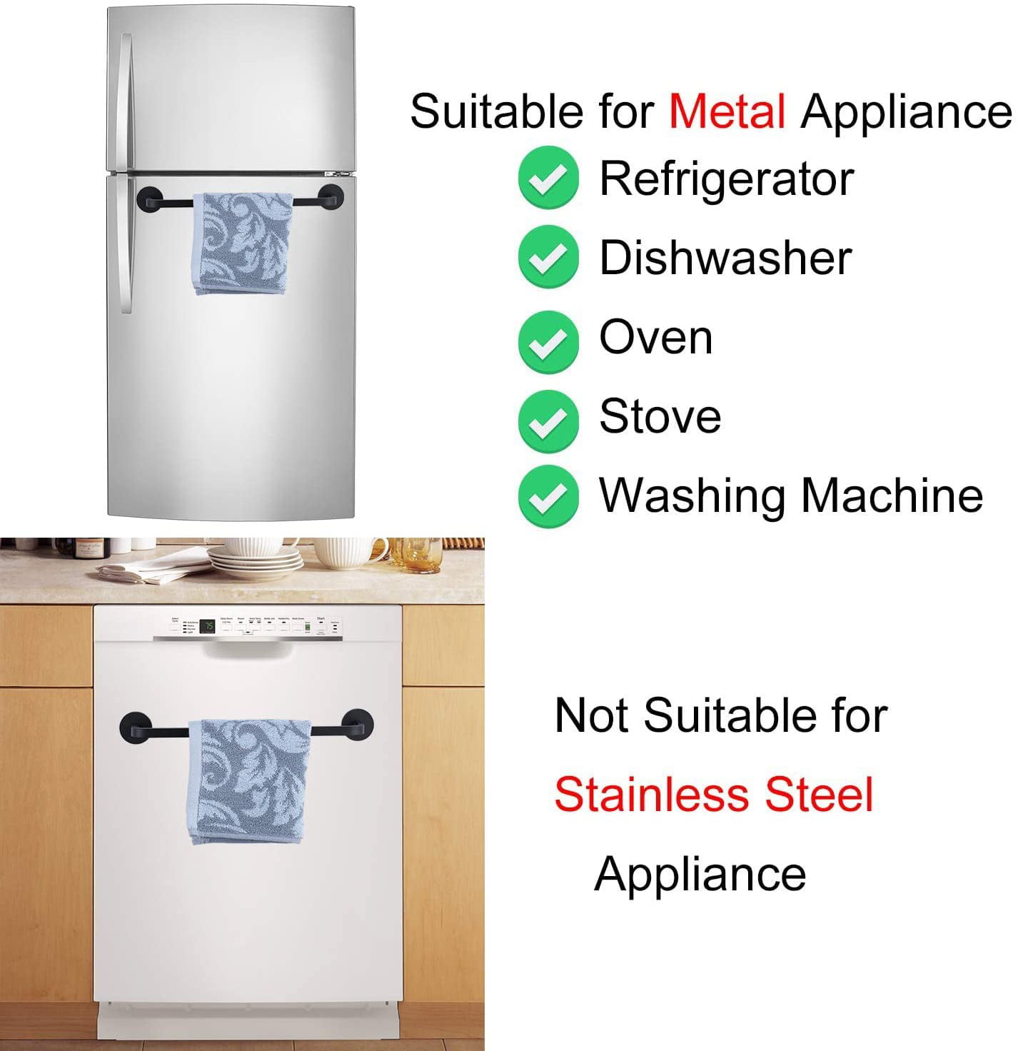 Oven Stove Magnetic towel holder for Refrigerator Washing Machine Dishwasher 