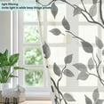 thumbnail image 4 of Yayeee Window Curtains Set of 2 for Living Room Light Filtering 63"x42", Leaves Pattern, 4 of 7
