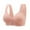 Rose Gold, variant on Women's Front Buckle Lace Edge Seamless Wireless Yoga Bra - Nylon/Spandex