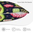 thumbnail image 5 of Bingfone Avocado Love Linen Throw Pillow Covers Cushion Case Pocket Button Vintage Farmhouse Pillowcase for Sofa Couch Bed 18"x18", 5 of 9
