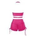 thumbnail image 6 of Sngxgn Women Bikini Set Solid Color Triangle Two Piece Swimsuit(Hot Pink,M), 6 of 6