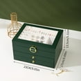 thumbnail image 3 of Jewelry Box with Organizer Drawer, 3-Layer Jewelry Organizer box for Rings Earrings Necklace Bracelets jewelry boxes, Gift for Women Girls (Green), 3 of 7