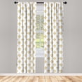thumbnail image 3 of Ambesonne Vintage Curtains, European Lily Noble, Pair of 28"x95", Yellow White, 3 of 5