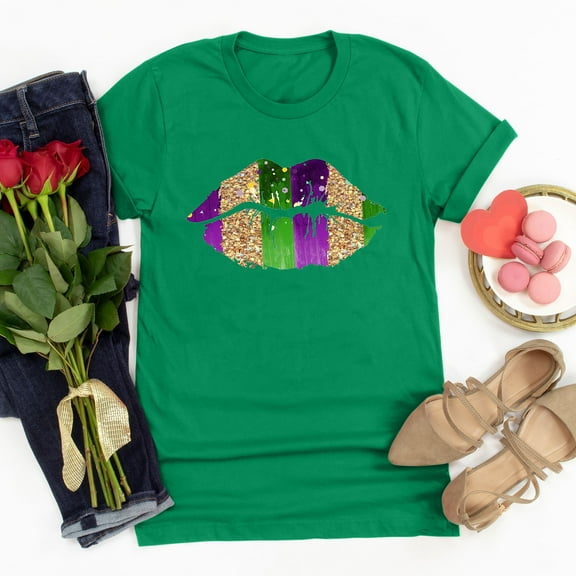 Aloohaidyvio Mardi Gras Clothing,Womens Mardi Gras Shirts Crewneck Printed Short Sleeve Loose T-shirt, Clothing