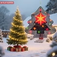 thumbnail image 3 of Stylish Metal Hanging Christmas Tree Wind Spinner - Vibrant Design with Colorful Lights for Festive Yard & Garden Decor, 3 of 6