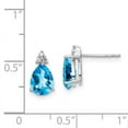 thumbnail image 2 of Primal Silver Sterling Silver Rhodium Diamond and Light Swiss Blue Topaz Post Earrings, 2 of 4