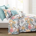 thumbnail image 2 of Lush Decor Blue and Yellow Sydney 7-Piece Comforter Set Luxury Bedding (King), 2 of 5