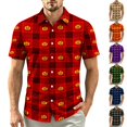 thumbnail image 2 of IAJDKMEK Halloween Men's Polo Short Sleeve Shirt - Lightweight Button-Down Knit Shirt, Breathable Summer Shirt for Summer Daily, Golf Shirt & Costume Events,Green 4XL, 2 of 7