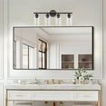 thumbnail image 3 of 4-Light Modern Vanity Light with Clear Glass Shade - Dimmable Bathroom Black Wall Lamp for Mirror, Kitchen, Hallway, 3 of 10