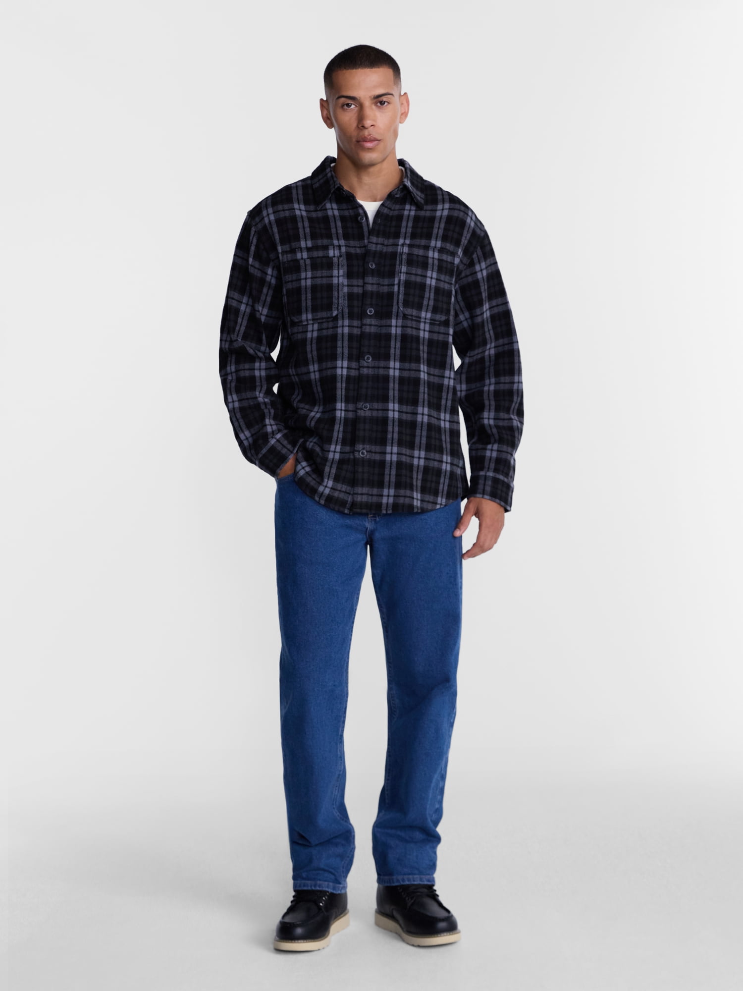 Brahma Men's Work Flannel Shirt with Long Sleeves, Sizes S-3XL
