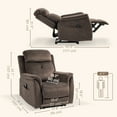 thumbnail image 3 of HOMCOM Manual Recliner Chair with 8 Vibration Massage, Side Pockets, Brown, 3 of 10