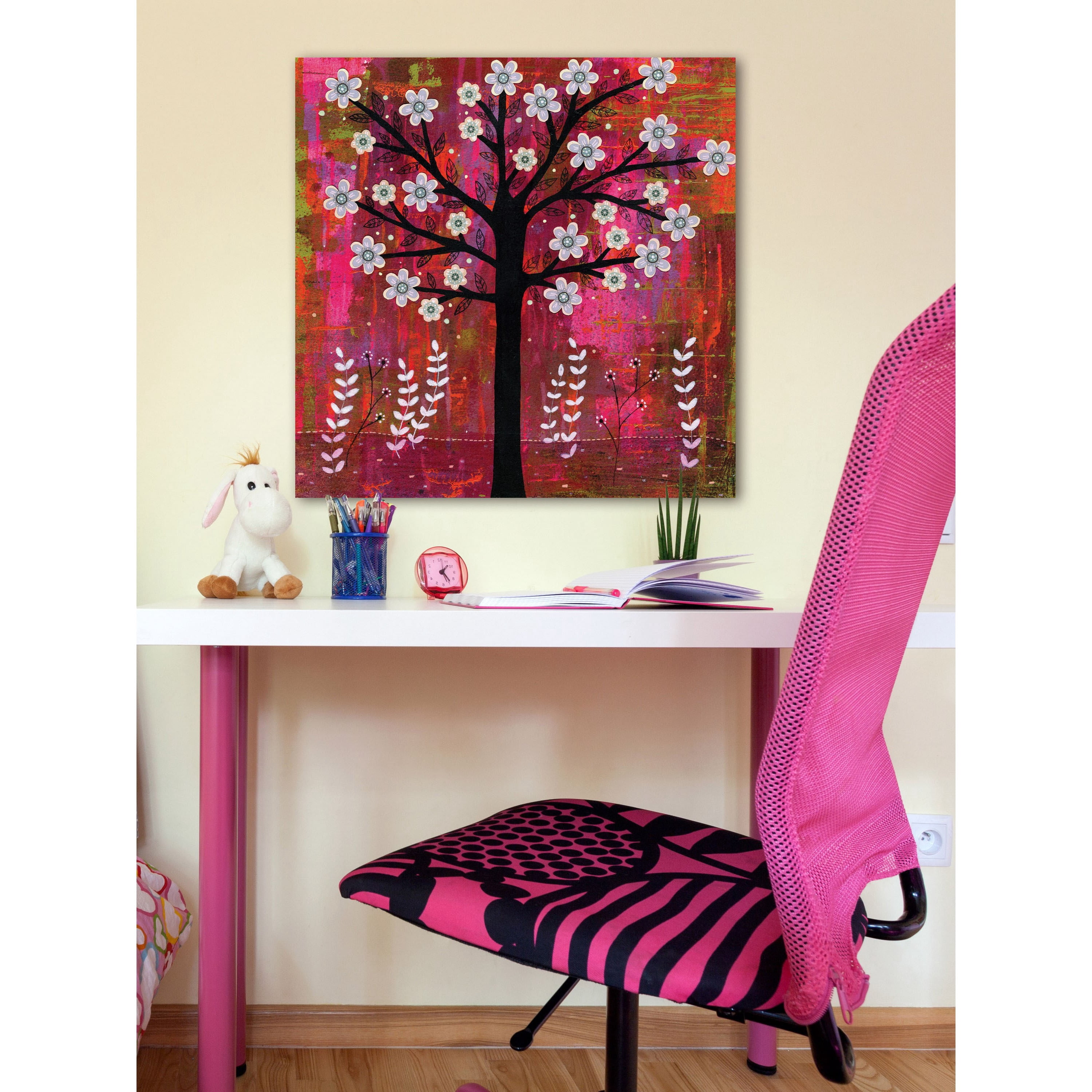 Marmont Hill "Sunset Tree" by Sascalia Painting Print on Wrapped Canvas