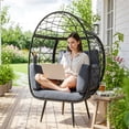 thumbnail image 2 of Outsunny Chaise Longue en Osier pour Intérieur et Extérieur avec Coussins et Porte-Gobelet, 2 of 10