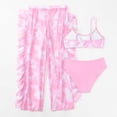 thumbnail image 5 of Mercatoo Girls 3Pcs Bikini Bathing Suit with Rash Guard Ruffle Pants Swimwear Cover-Up Sets Girl Summer Beach Swim Outfit, 5 of 6