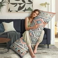 thumbnail image 4 of Boho Long Body Pillow Cover – Soft & Breathable Ethnic Fabric, Hidden Zipper, 20"x54", Stylish Abstract Tribal Print – Gift for Side Sleepers, Pregnancy, Home Decor, 4 of 6
