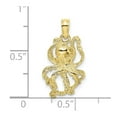 thumbnail image 6 of Auriga Fine Jewelry 10K Yellow Gold 2-D Textured Octopus Charm for Women (L-17 mm, W-11.75 mm), 6 of 6
