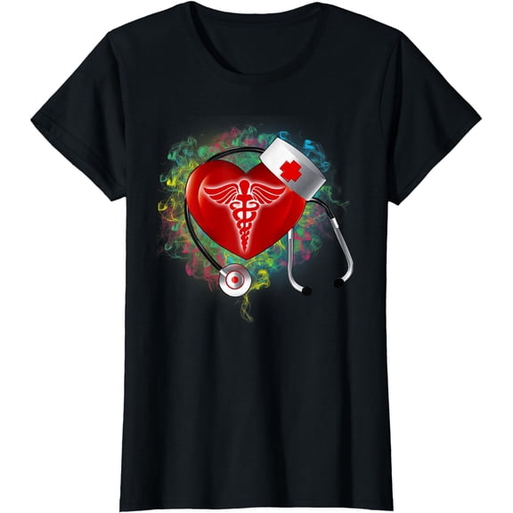 Stethoscope Heart Nurse T-Shirt