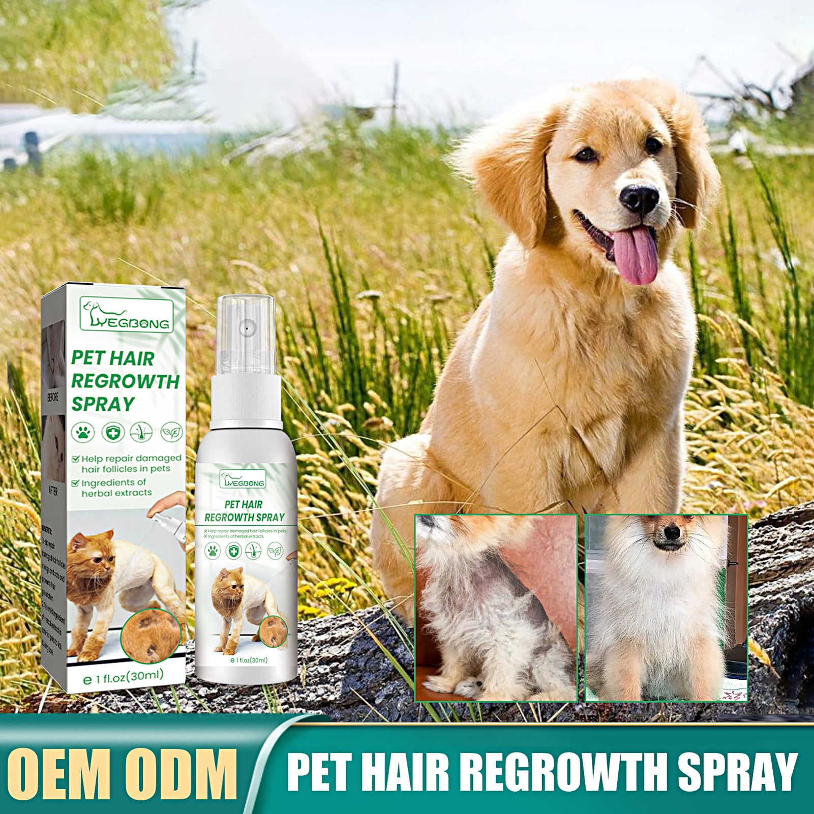 UDIYO 30ml Pet Hair Care Spray Antishedding AntiClumping Hair Growth Fur Care Repair Damaged