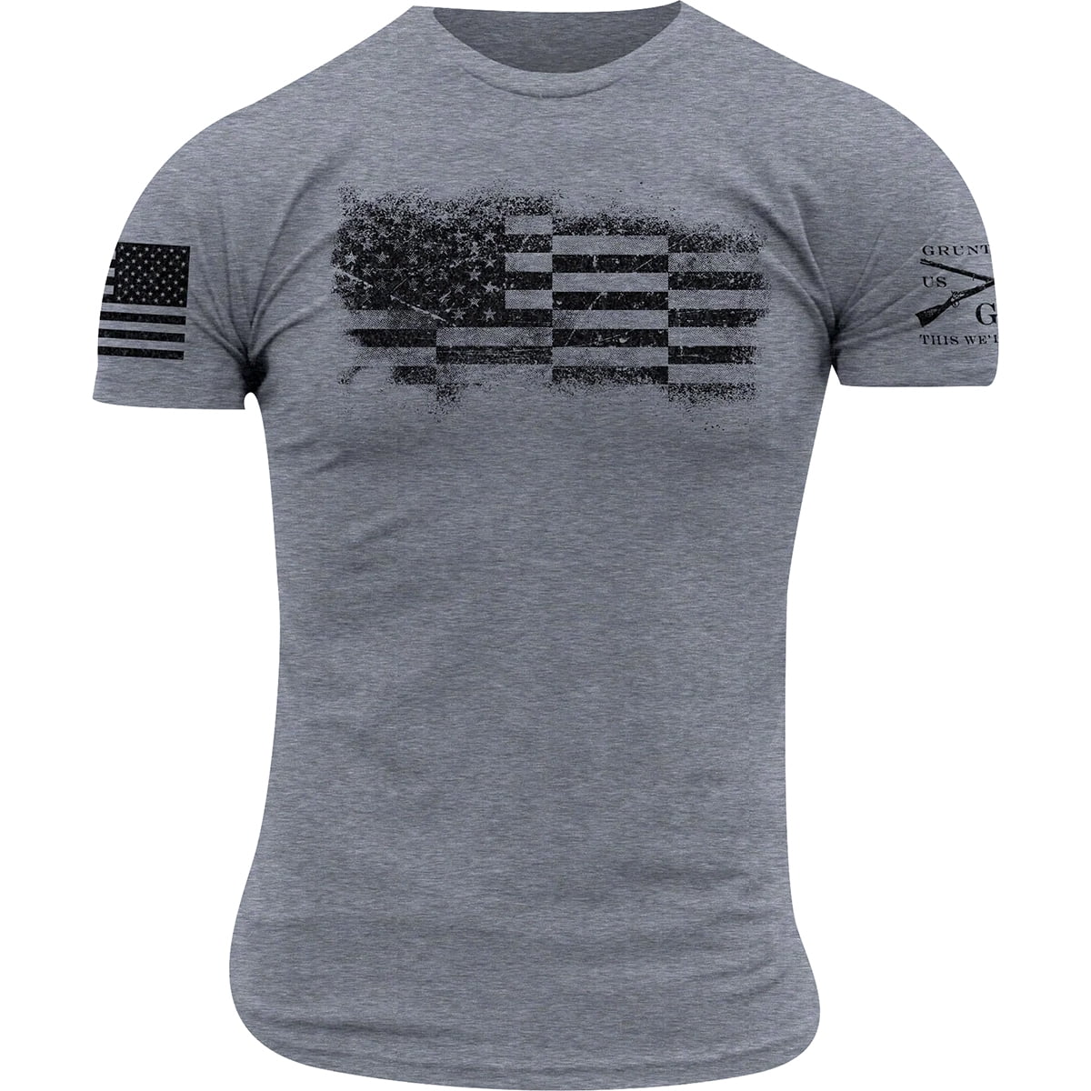 Grunt Style Bar Flag TShirt 4XL Dark Heather Gray