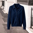 thumbnail image 5 of Harcomeey Long Sleeve Shirts for Women Button Down Collar Knit Shirt Long Sleeve Soft Solid Color Casual Work Office Knit Blouse L, 5 of 6