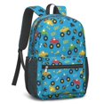 thumbnail image 2 of Monster Cartoon Truck Blue Pattern 17" School Backpacks for Teens,Waterproof Oxford Fabric,S-Shape Padded Straps for School,Travel,Hiking,Camping, 2 of 6