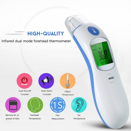 Digital IR Infrared Body Fever Thermometer Adult Children Forehead and Ear Thermometer for Baby Kids and