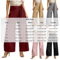 thumbnail image 3 of FEIIBMOYRIA Women's Dress Pants Smooth Drape Elegant High Waist Wrap Front Tie Wide Leg Pants Loose Elegant Daily Office Business Casual Culottes, 3 of 6