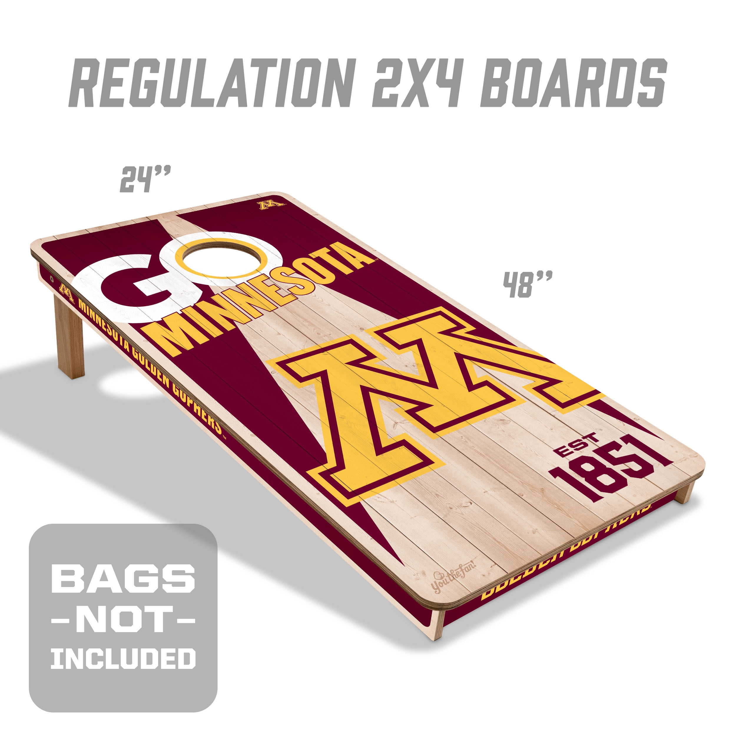YouTheFan NCAA Minnesota Golden Gophers 2' x 4' Cornhole Game No Bags